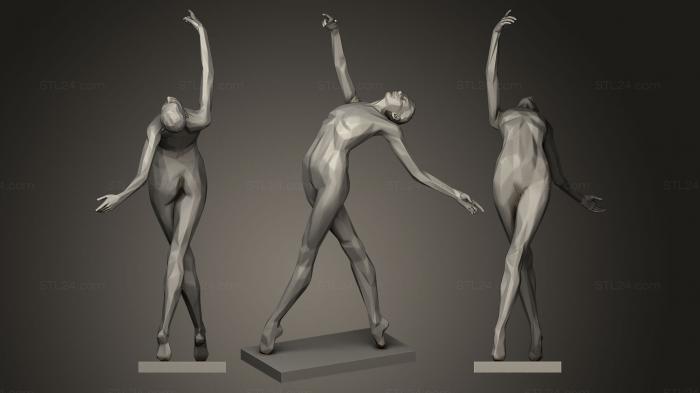 Статуэтки девушки (Балерина, STKGL_0072) 3D модель для ЧПУ станка